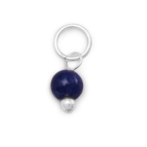 Sterling Silver Dyed Blue Corundum September Bead Charm