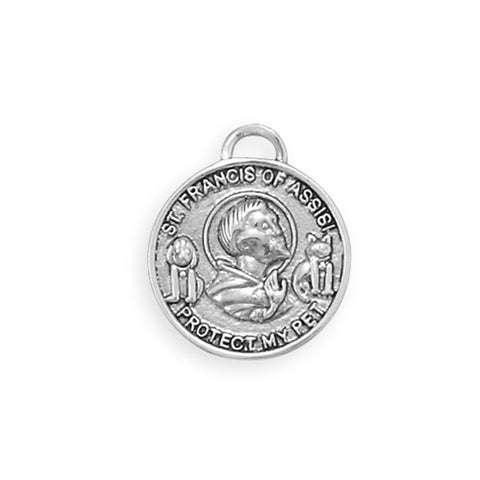 St. Francis of Assisi Charm Protect my Pet Sterling Silver