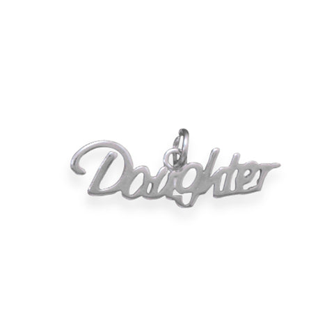 Family Theme Word Daughter Charm Sterling Silver