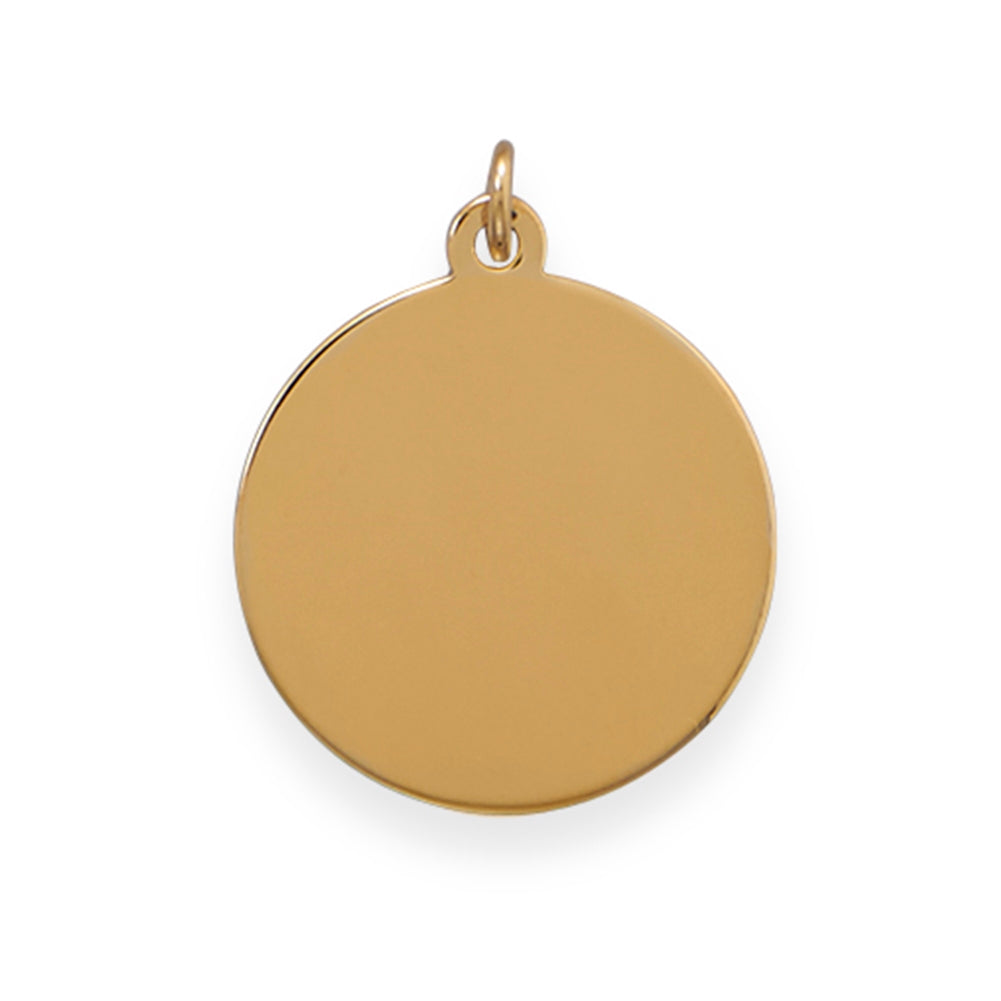 14k Gold-filled Large Round Engravable Tag Pendant