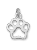 Animal Paw Print Charm Polished Sterling Silver Cat Dog