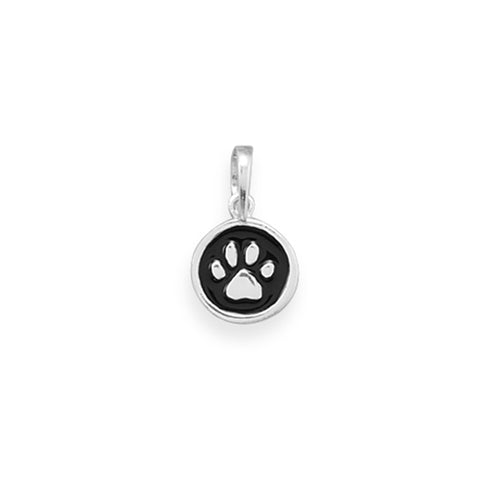 Animal Paw Print Charm or Small Pendant Sterling Silver