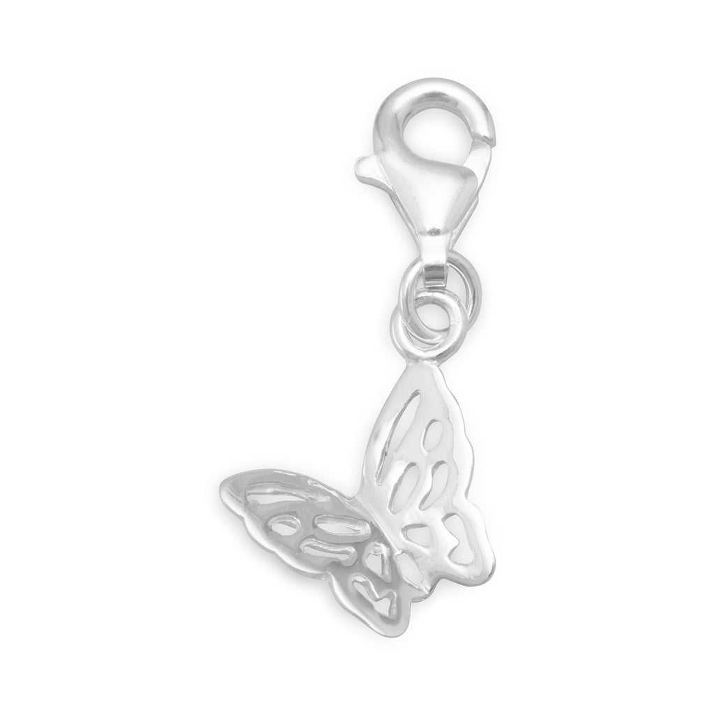 Butterfly Charm Polished with Lobster Clasp Sterling Silver