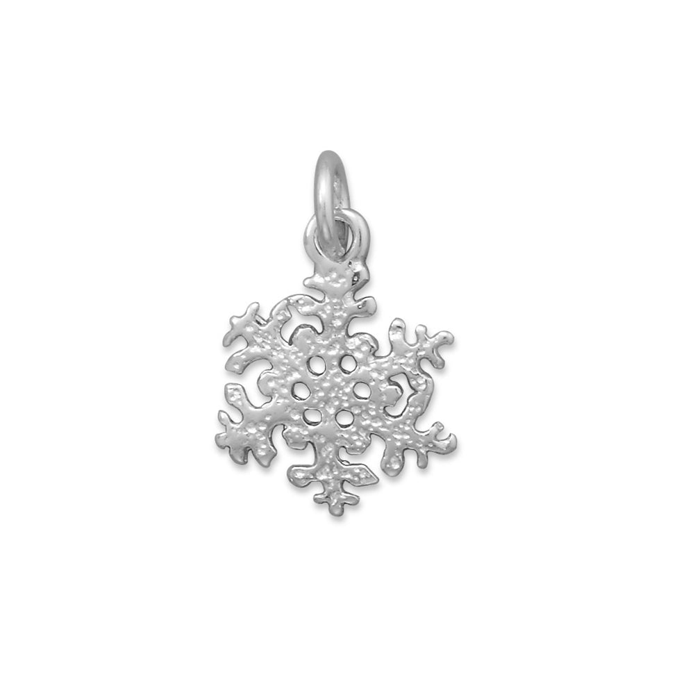 Snowflake Charm Antiqued Sterling Silver
