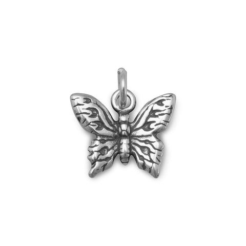 Butterfly Charm Antiqued Sterling Silver