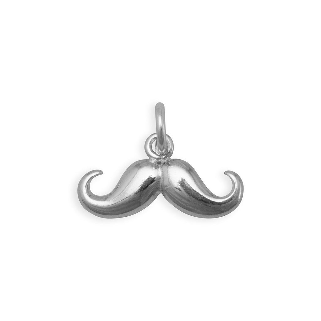 Moustache Charm Antiqued Sterling Silver