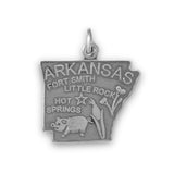 Arkansas State Charm Antiqued Sterling Silver