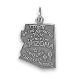 Arizona State Charm Antiqued Sterling Silver