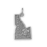Idaho State Charm Antiqued Sterling Silver
