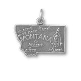 Montana State Charm Antiqued Sterling Silver