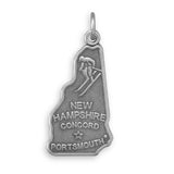 New Hampshire State Charm Antiqued Sterling Silver