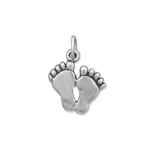 Feet Footprints Charm Sterling Silver