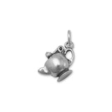 Tea Pot Charm with Lid that Opens and Closes Sterling Silver