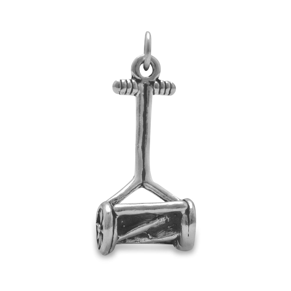 Push Lawn Mower Charm Sterling Silver