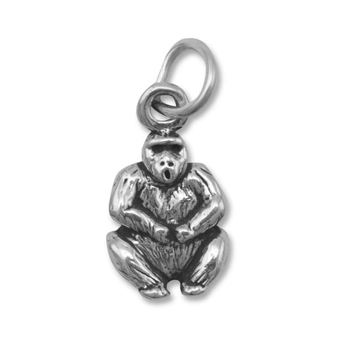 Gorilla Charm Sterling Silver