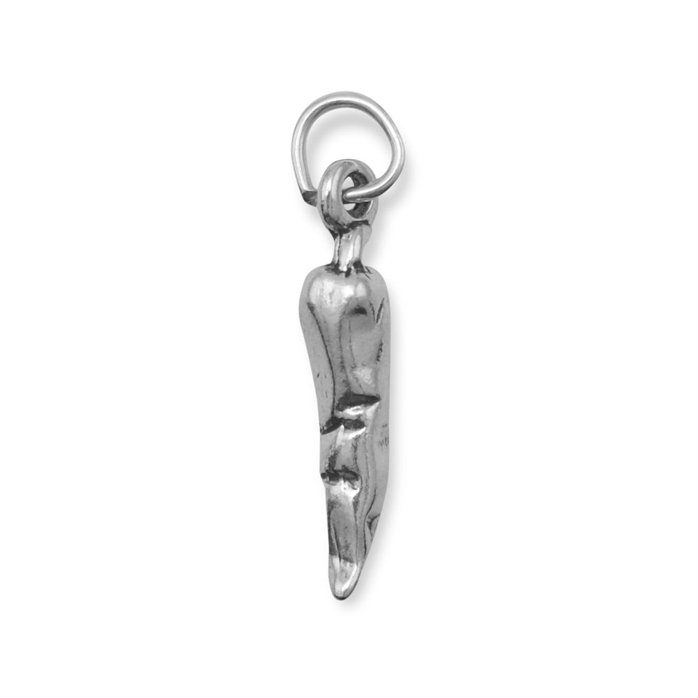 Chili Pepper Charm Sterling Silver Antiqued Finish