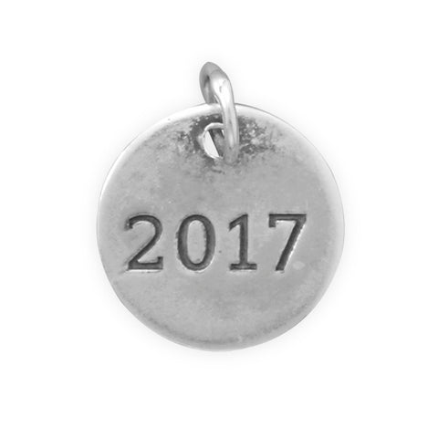 Graduation 2017 Charm Round Sterling Silver