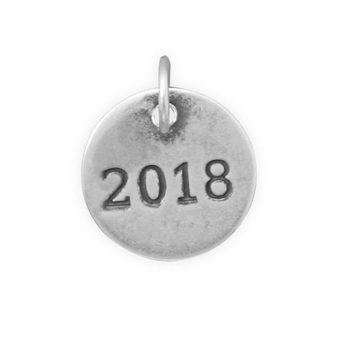 Graduation 2018 Charm Round Sterling Silver