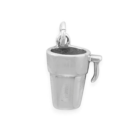 Coffee Mug To Go Charm Sterling Silver