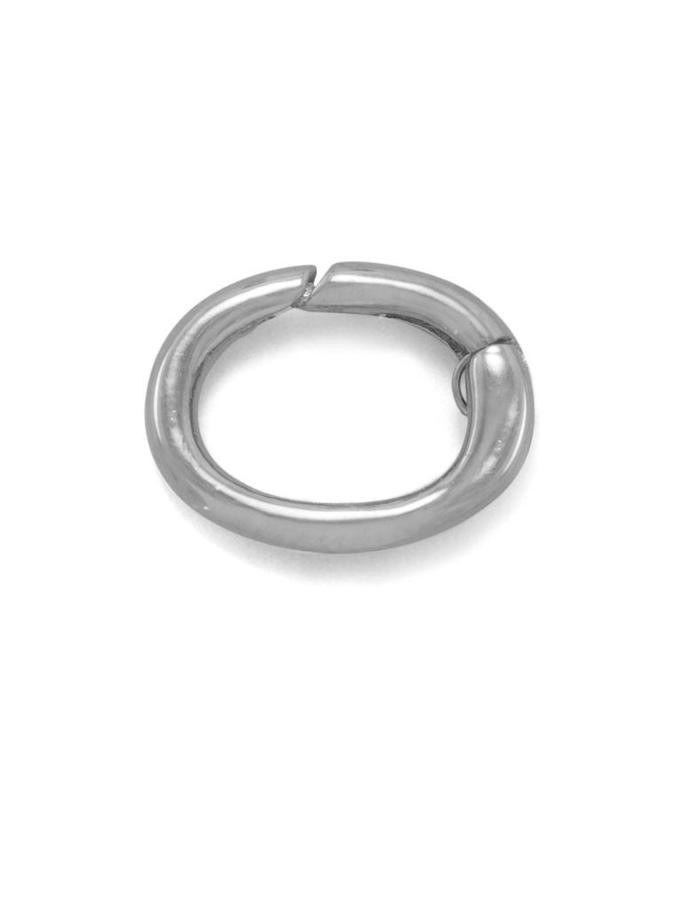 Adapter Ring for Charm and Bolo Bracelets Rhodium on Sterling Silver