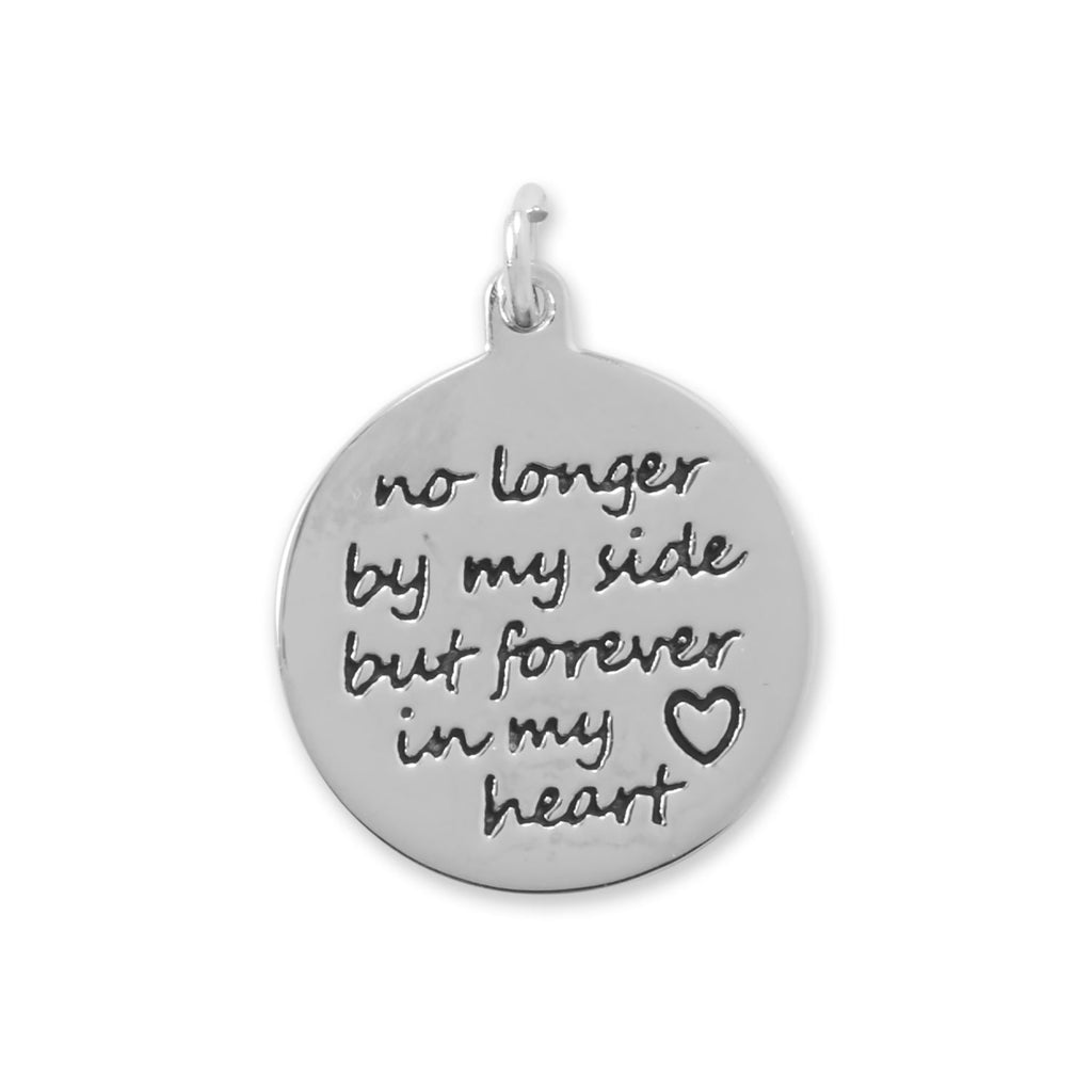 Forever in My Heart Message Charm Sterling Silver