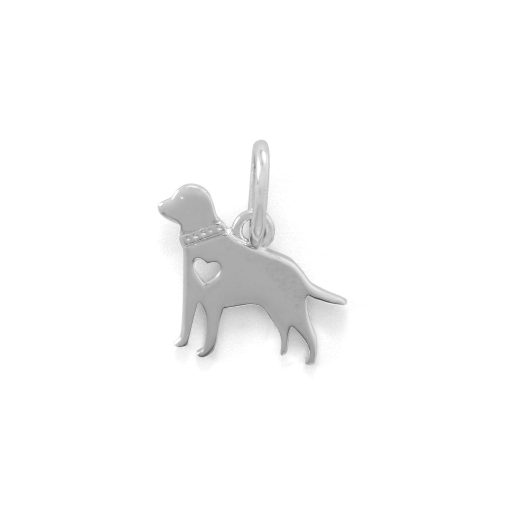 Darling Dog Charm - Sterling Silver with Rhodium Plate - Nontarnish