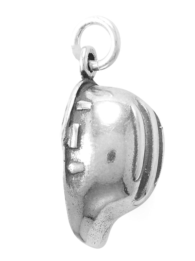 Hard Hat Construction Charm 3-D Sterling Silver