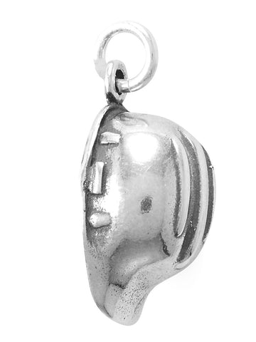 Hard Hat Construction Charm 3-D Sterling Silver