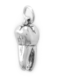 Tooth Charm Antiqued Sterling Silver Dentist Molar