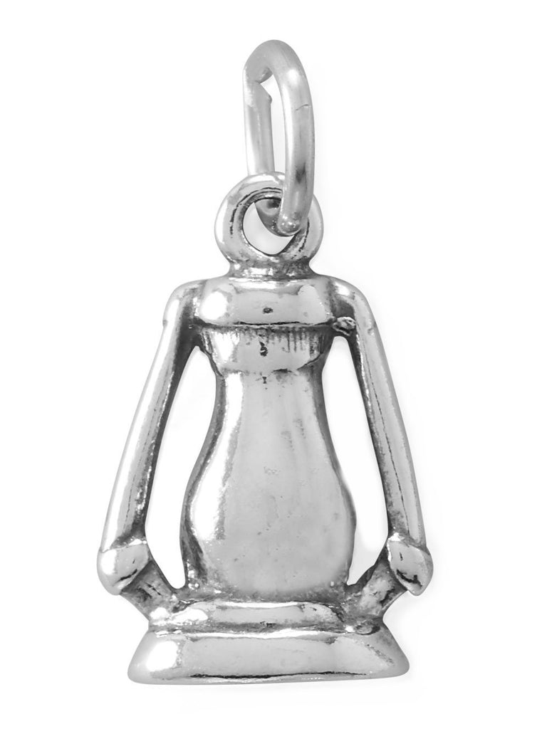 Oil Lamp Lantern Charm Sterling Silver