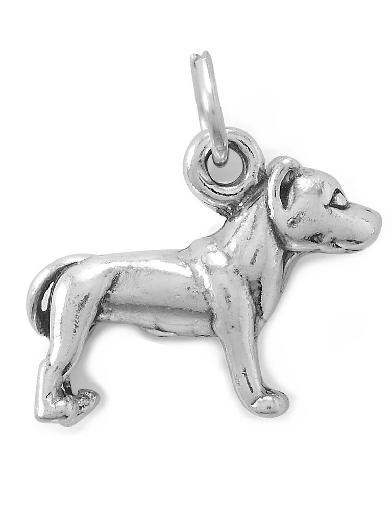 American Staffordshire Terrier Pit Bull Charm Sterling Silver 17x14mm