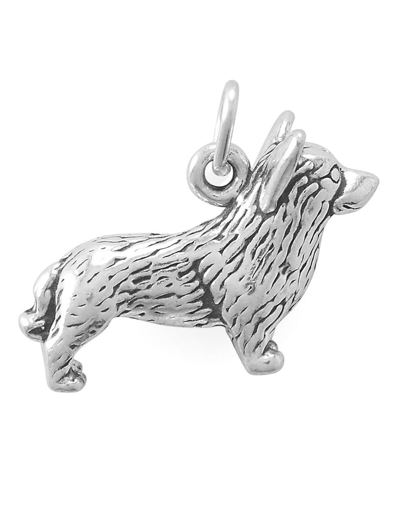 Corgi Dog Charm Sterling Silver 20.5x14mm