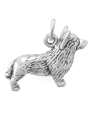 Corgi Dog Charm Sterling Silver 20.5x14mm