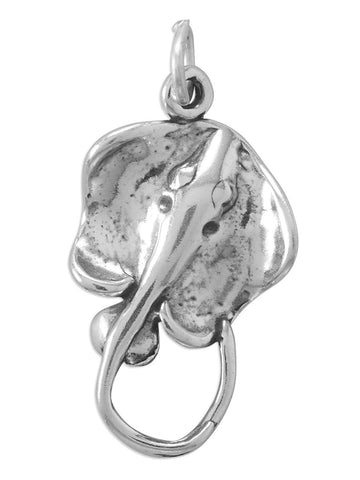 Stingray Charm Sterling Silver