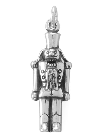 Nutcracker Charm Antiqued Sterling Silver