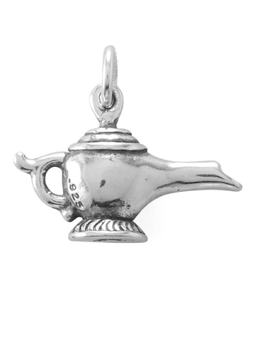 Aladdins Genie Magic Lamp Charm Sterling Silver