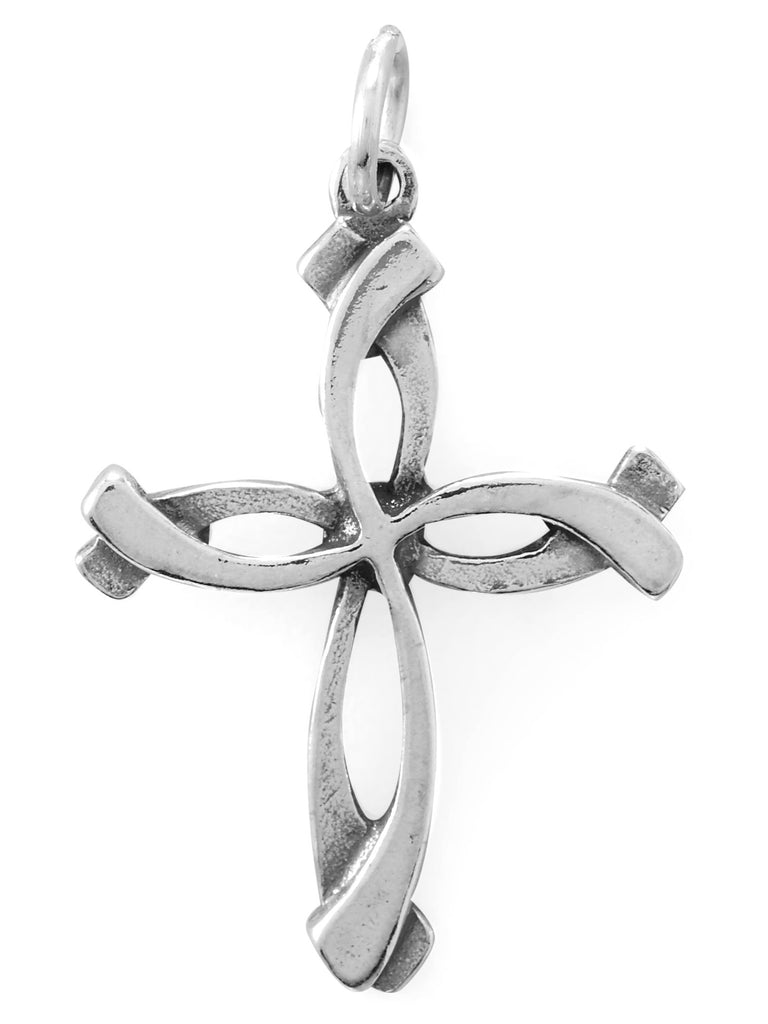 Cross Pendant with Overlap IchthysDesign Oxidized Sterling Silver