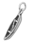 Canoe with Paddle Boat Charm Water Sports Sterling Silver