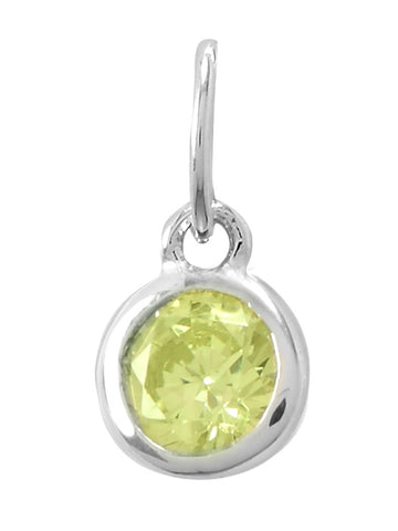 August Birthday Charm Fern Green Cubic Zirconia Sterling Silver