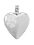 Heart with Paw Print Locket Keepsake Photo and Memory Keeper