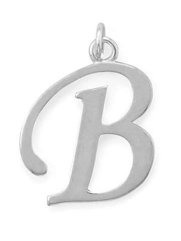 Sterling Silver Alphabet Capital Letter B Pendant Charm