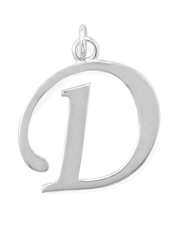 Sterling Silver Alphabet Capital Letter D Pendant Charm