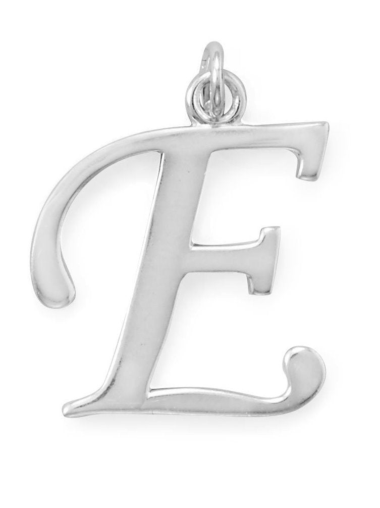 Sterling Silver Alphabet Capital Letter E Pendant Charm