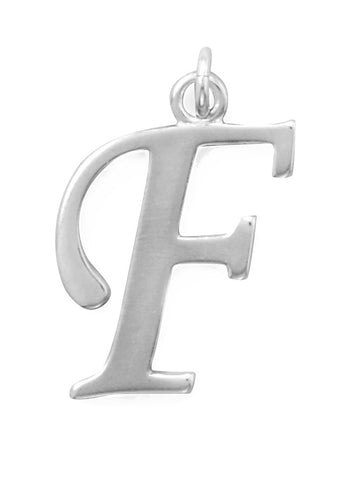 Sterling Silver Alphabet Capital Letter F Pendant Charm