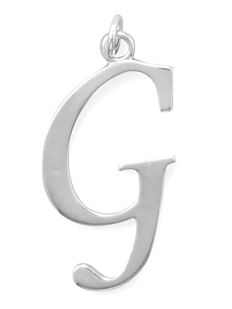 Sterling Silver Alphabet Capital Letter G Pendant Charm