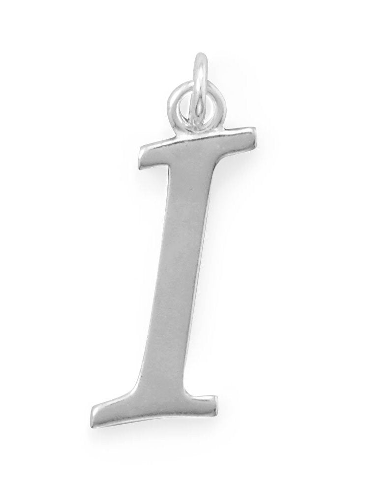 Sterling Silver Alphabet Capital Letter I Pendant Charm