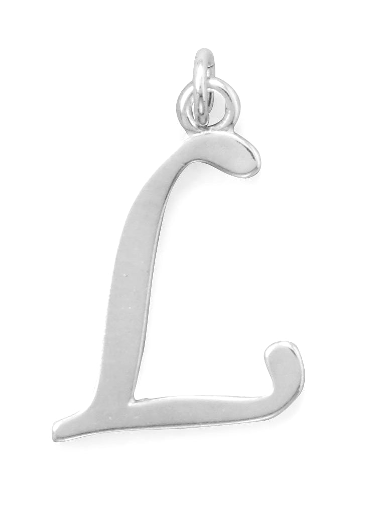 Sterling Silver Alphabet Capital Letter L Pendant Charm