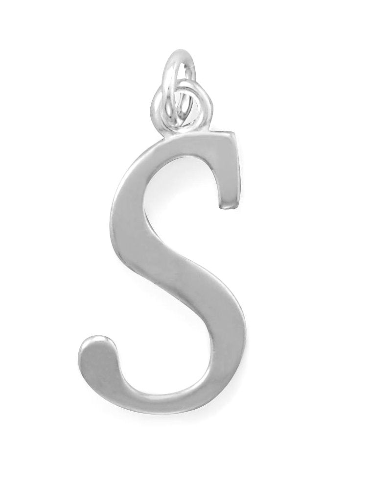 Sterling Silver Alphabet Capital Letter S Pendant Charm