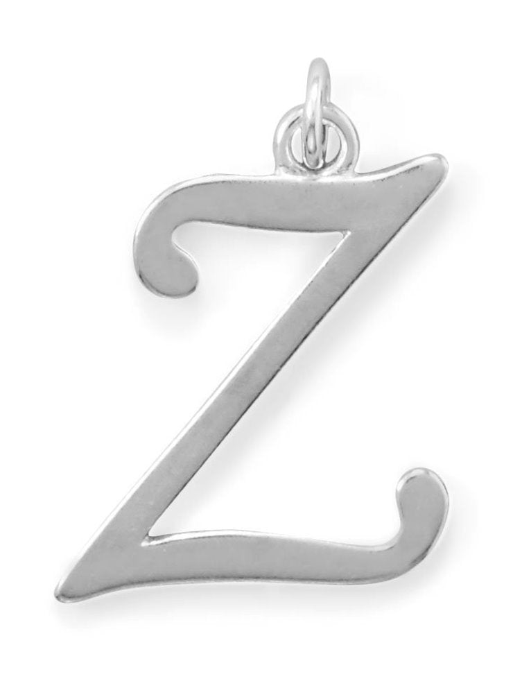 Sterling Silver Alphabet Capital Letter Z Pendant Charm