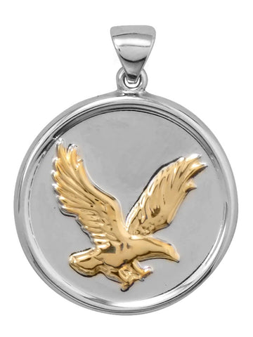 Eagle Pendant Two-tone 14k Yellow Gold-plated Sterling Silver